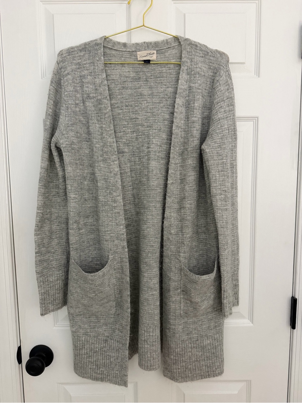 Universal Thread Light Gray Open-Front Ribbed Cardigan - Picture 2 of 6